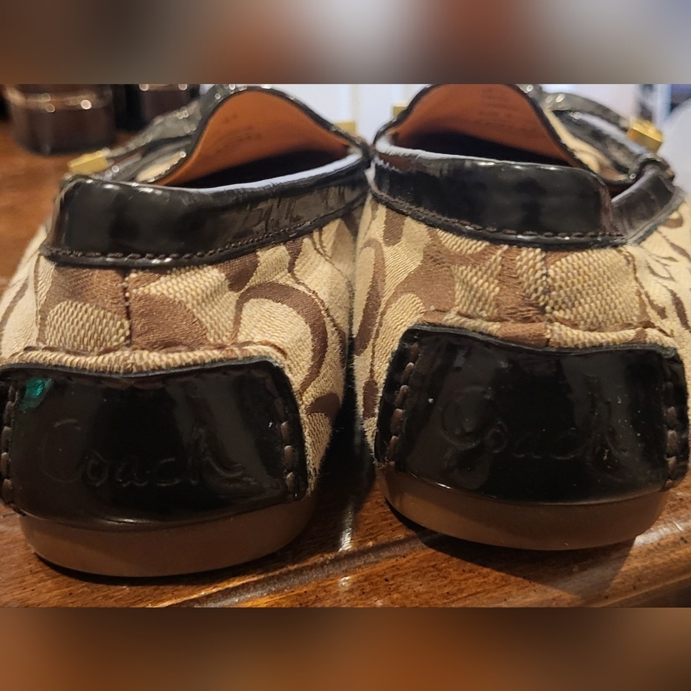 Coach Frida Signature Logo Monogram Canvas Driving Loafer Size 8.5 B - Picture 5 of 8